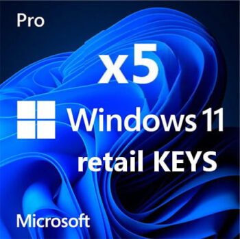 Microsoft Windows 11 Pro Retail Pack 5 Licencias individuales